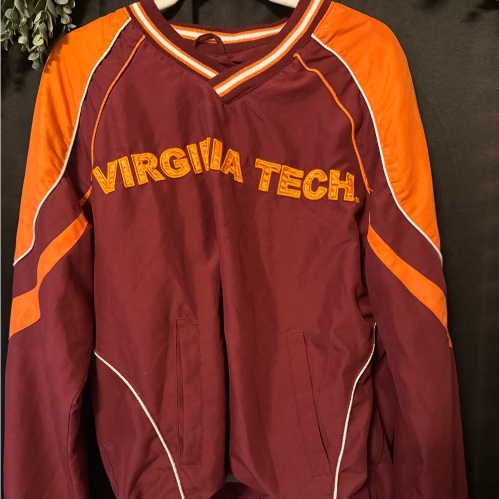 Vintage size S Virginia Tech Maroon & Orange Windbreaker Pullover Jacket